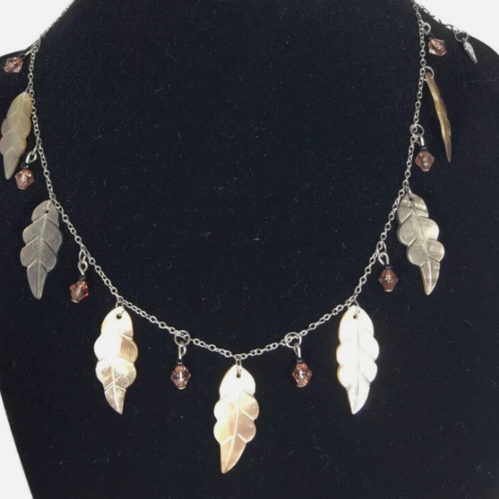 Cookie Lee Mother Of Pearl Leaves & Crystals